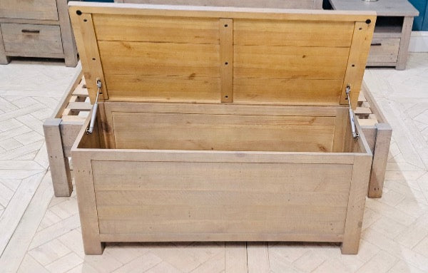 Scandinavian Rustic style pine storage box