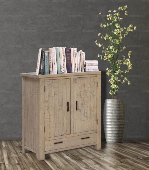 Scandinavian style rustic pine Linen cupboard