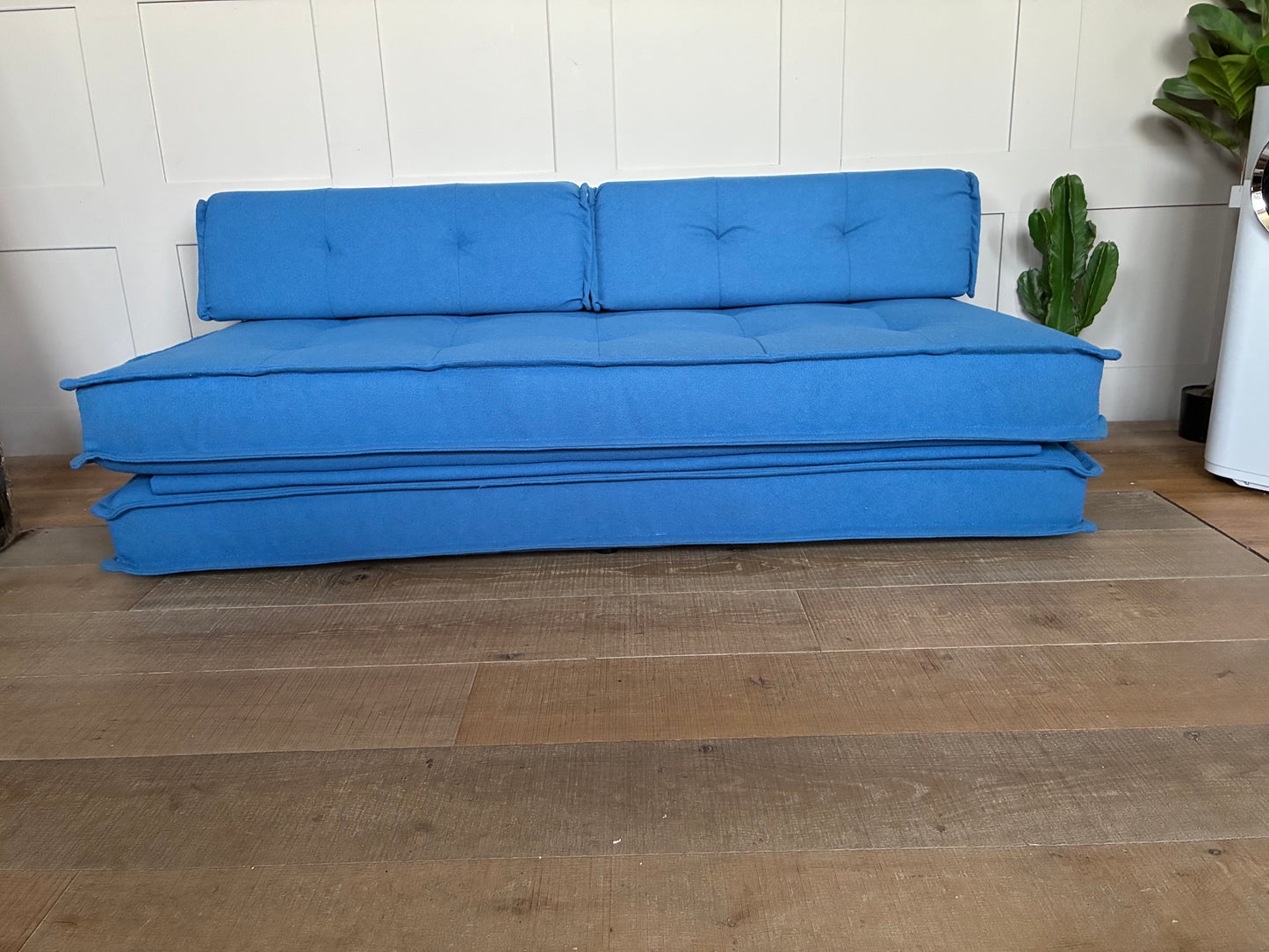 Contemporary blue Macy double sofa bed