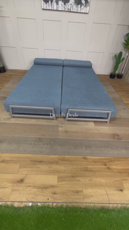 innovative Duplet Daybed With Powder Coated Silver Metal Legs