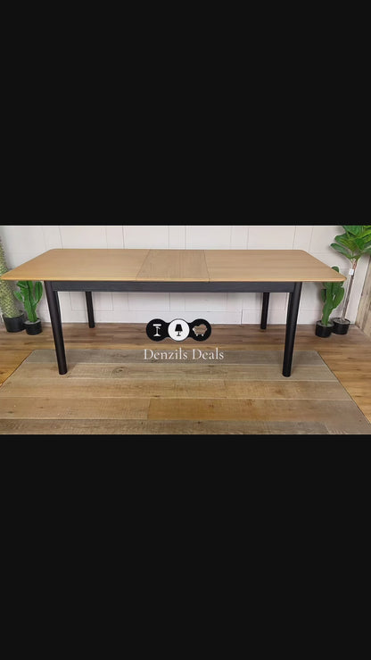John Lewis Stanton Extending Dining Table, Oak/Black Rrp £799