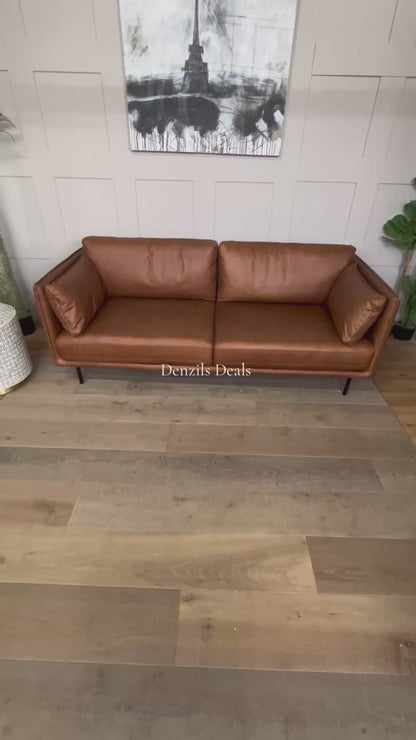 Wigmore Sofa in Brown Leather - Caspian House Rrp £2099 R37