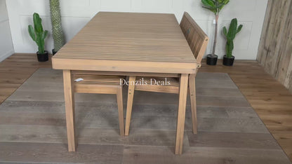 John Lewis Mona Garden Dining Table & Two Benches, FSC- Certified Acacia Wood