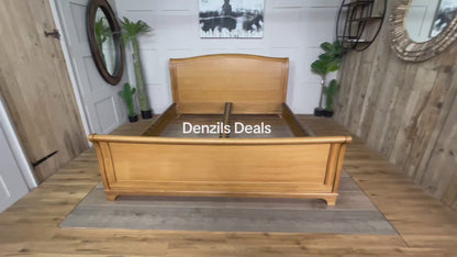 cotswold WINCHCOMBE OILED OAK 6ft Super King Sleigh Bed with slats R19