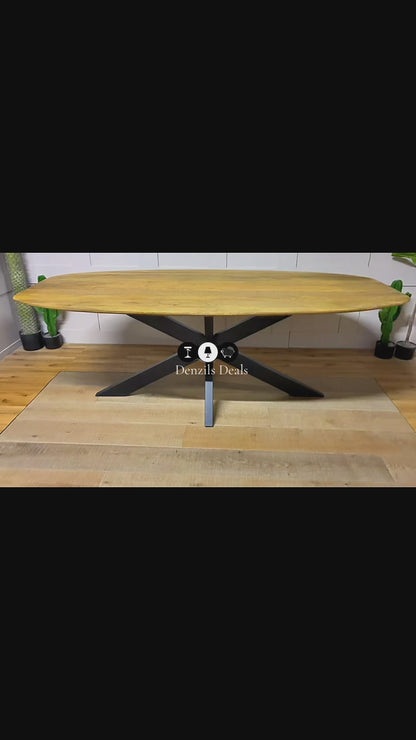 The Java Large Oval X-Leg Dining Table Rrp £879