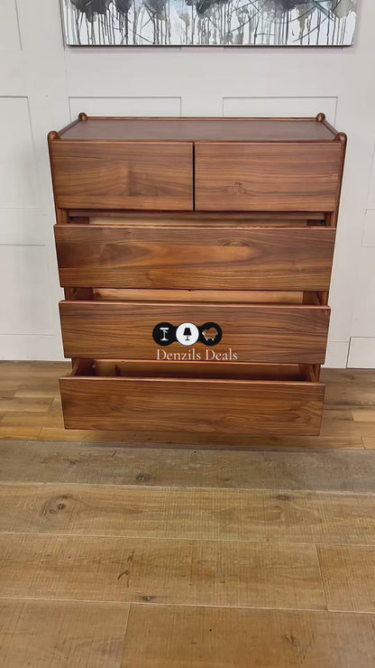 John Lewis Scandi 5 Drawer Wood Chest, Walnut Finish R20 Rrp £649