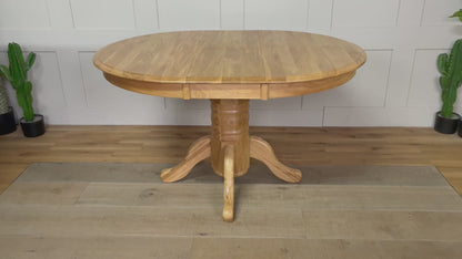 Hertford/Whatley 100cm-130cm extending Round Oak Pedestal Table 
 RRP £599