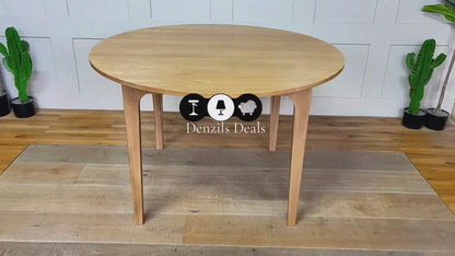 OAK ROUND DINING TABLE 120CM DURHAM NATURAL  By OAK FURNITURELAND Rrp £580