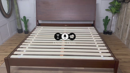 West Elm Mid Century modern Wright Super King size Bed Frame Solid Wood
