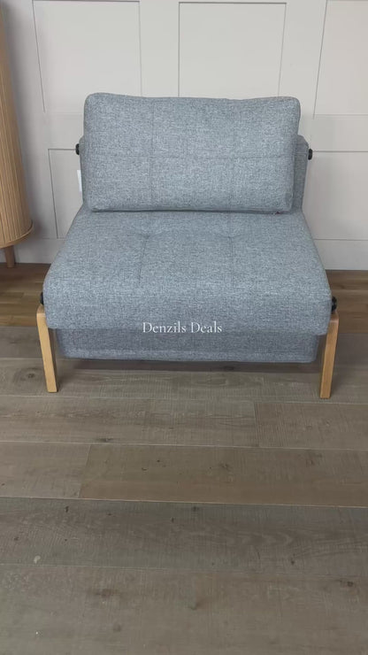 Innovation Living Cubed 90 Armchair Bed, Twist Granite Rrp £1199 R50