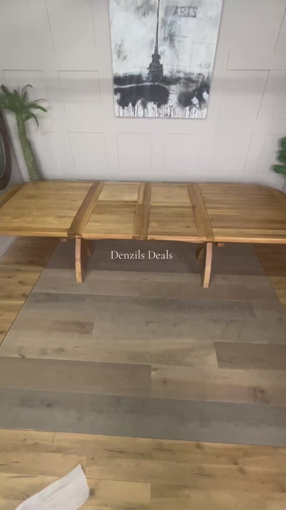 Oak Extendable Dining Table 10-12 Seat Oak Furnitureland Hercules)