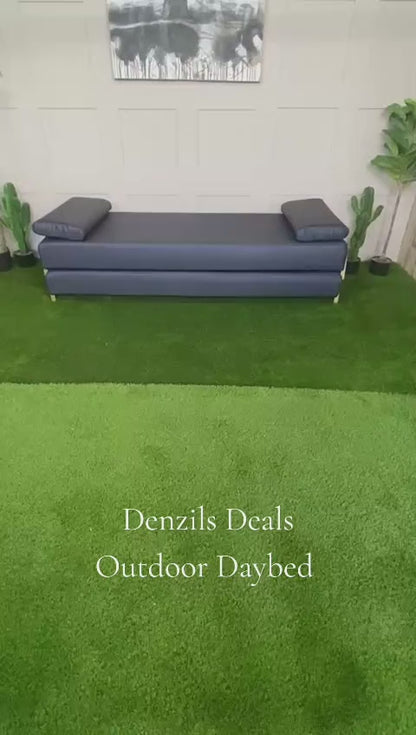 innovative Outdoor Duplet Sofa/Daybed Powder Coated Gold Legs Ink Blue Rrp £1449