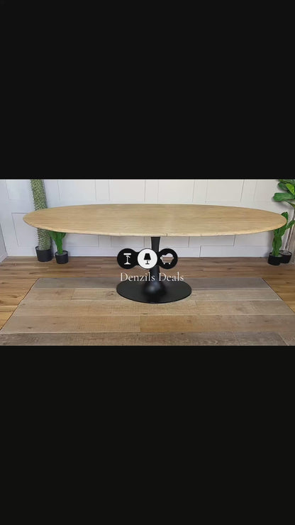 Hampton Beige Travertine Oval Dining Table 8 Seater Richmond Interiors Rrp £1940