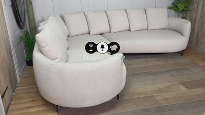 John Lewis Lozenge LHF Corner Sofa In Twisted Boucle Putty Rrp £2929