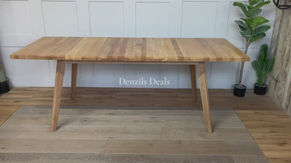 6-8 Seater OAKLEE Extendable Dining Table Natural Oak, Oak Furnitureland