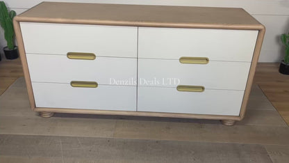 Anthropologie Monza Faux-Leather Six Drawer Chest R43