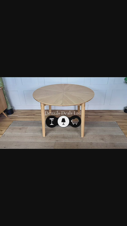 John Lewis Notch Round 4-6 Seater Extending Dining Table, Oak Rrp £799 R5