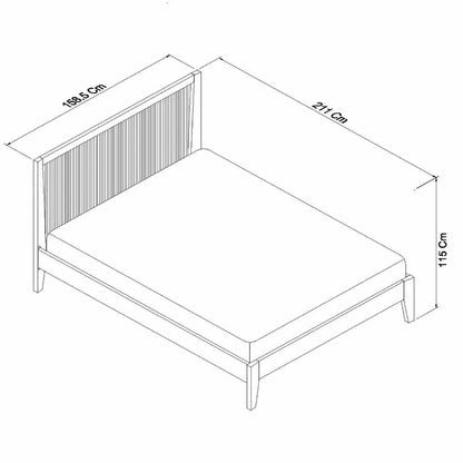 Rimini Aged Oak & Weathered Oak Slatted Bed Frame King 150cm
