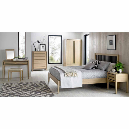 Rimini Aged Oak & Weathered Oak Slatted Bed Frame King 150cm