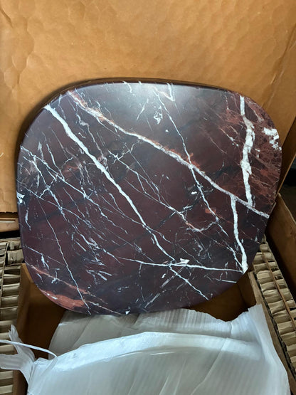 Anthropologie Kanta Square 18" Fluted Marble Side Table In Merlot (cris) Rrp £798