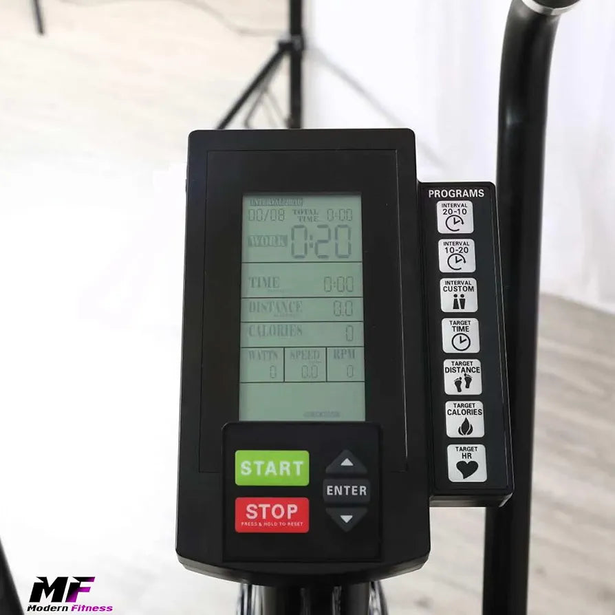 Assault Bike Home Gym Cardio Fitness Stationary Air Resistance Bike with LCD Display - Modern Fitness