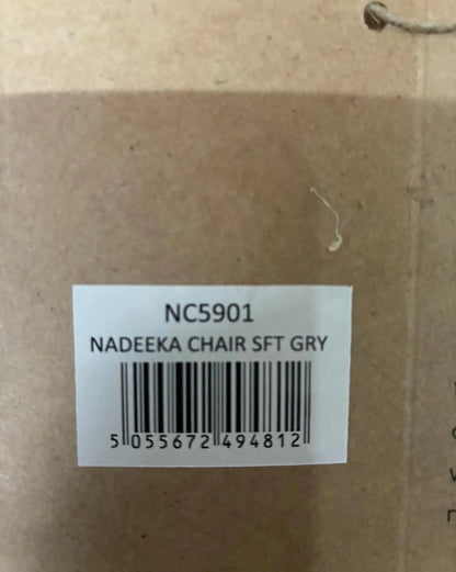 nkuku Nadeeka linen upholstered Dining Chairs, Set of 4  Soft Grey